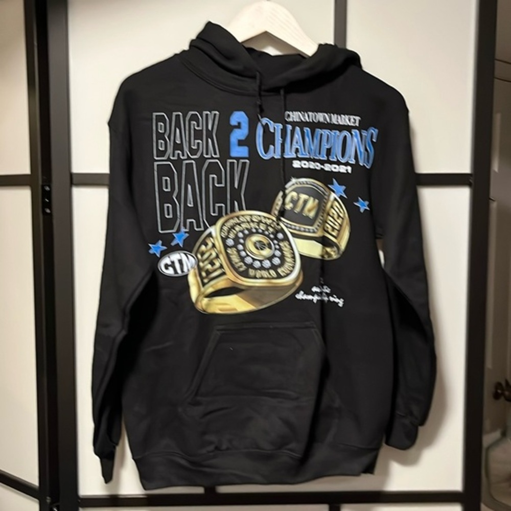 Chinatown Market Back 2 Back Champions Black Hoodie Unisex Size Small - NEW!